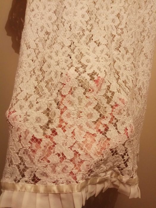 Rochie/tunica crem XS-S sau 158-164, transparenta.