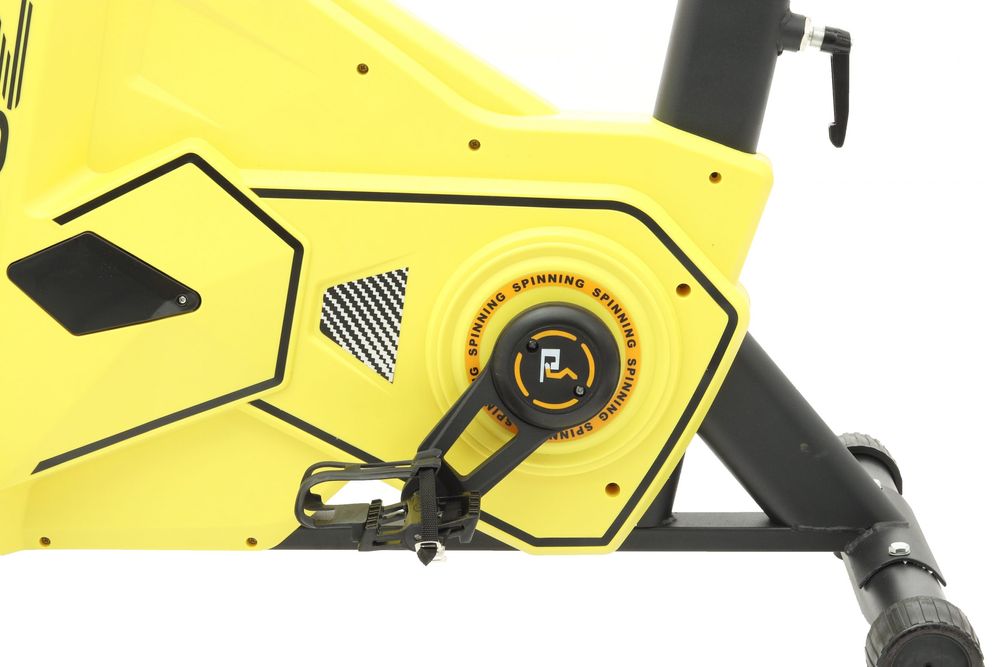 Bicicleta spinning, Zoco Body Fit® DGDC003, Volanta 13 kg, Galben