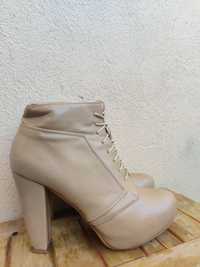 Botine elegante crem