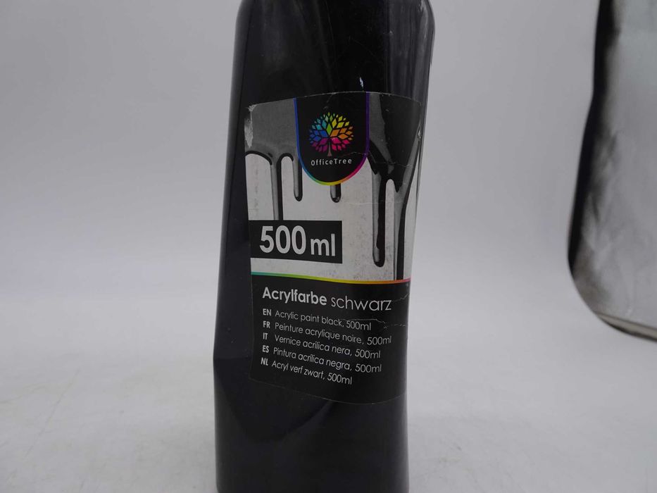 Vopsea acrilică OfficeTree neagră 500ml Vopsea acrilică pe bază de apă