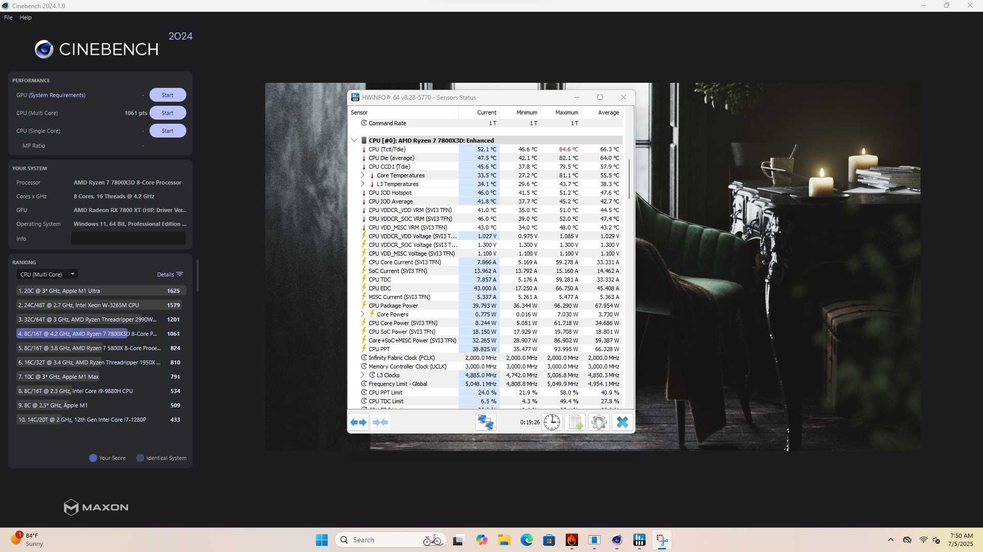 PC Gaming Ryzen 7 7800X3D RX 7800 XT 32GB RAM 1TB SSD