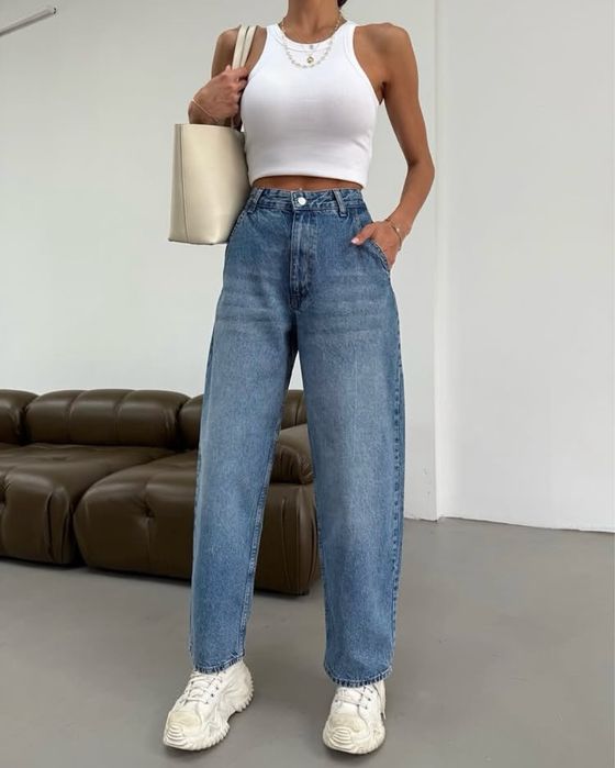 Дънки баги, барел, балон в стил Zara