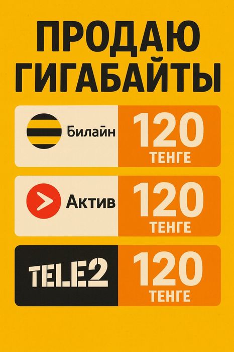 Продажа гигабайтов по самым выгодным ценам