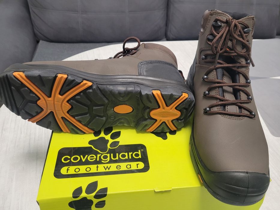 Работни обувки боти,  кожа кафяви Coverguard