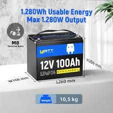 НОВА!!! WattCycle 100Ah  12V Deep Cycle LiFePO4 Battery