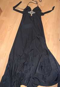 Официална дълга черна рокля размер М