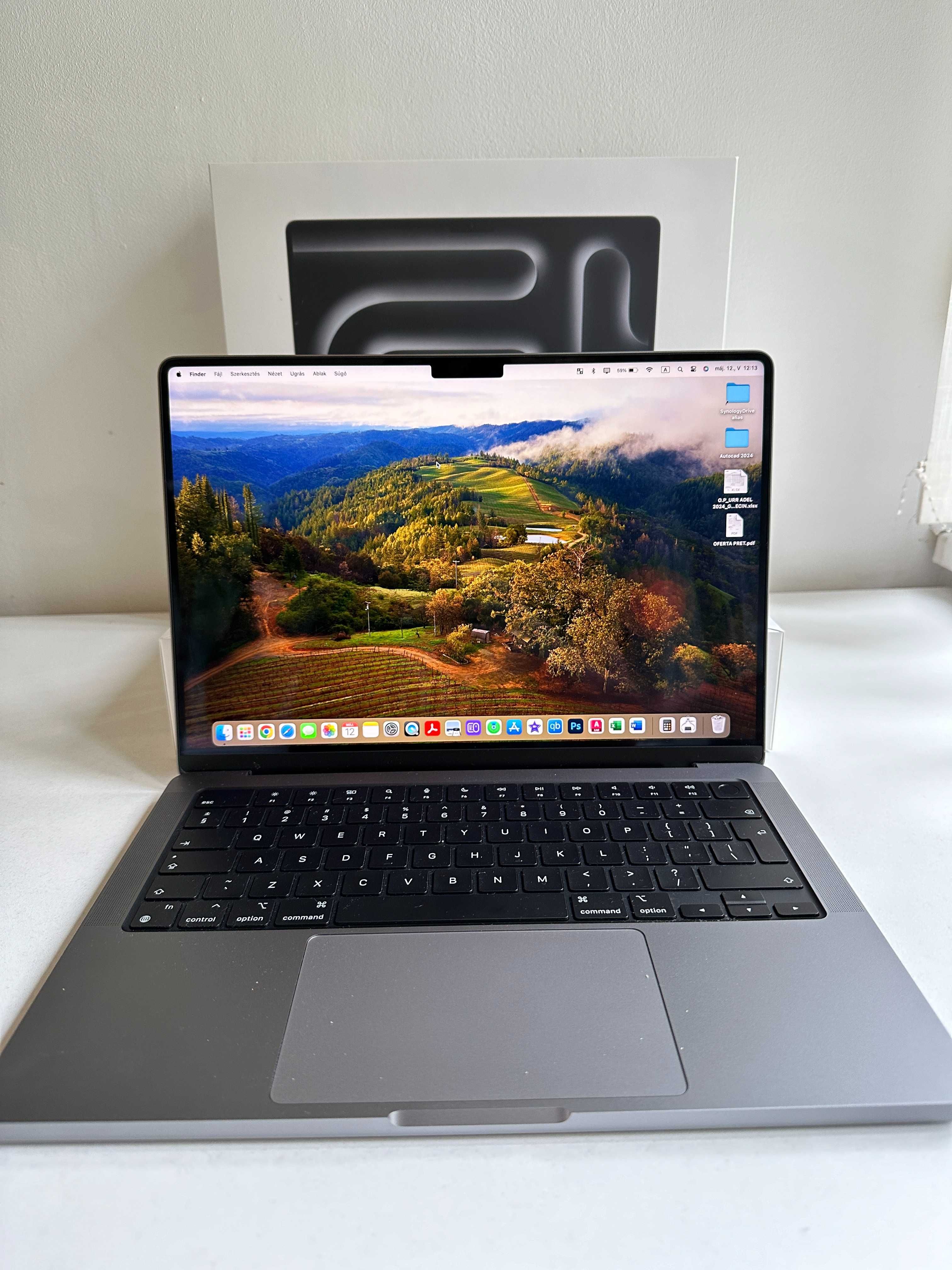 Laptop Apple MacBook Pro 14" M3, 8GB, 512GB SSD, Space Grey