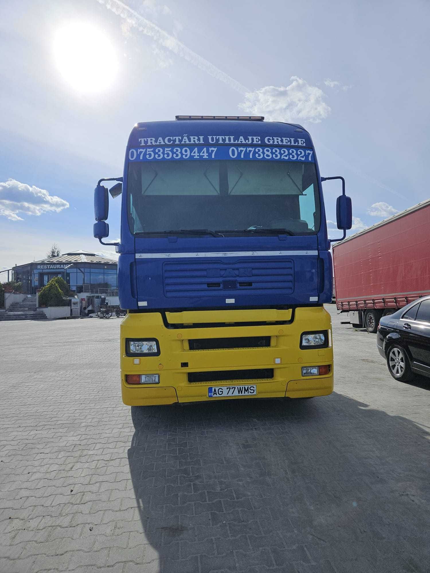MAN TGA util 16 tone, macara 9 m, pentru utilaje grele de constructii