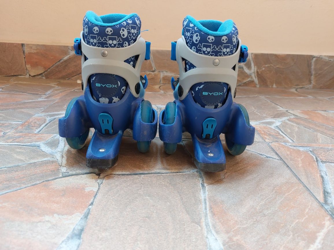 BYOX Регулируеми детски кънки с PVC колелца LITTLE BEETLE BLUE BOY