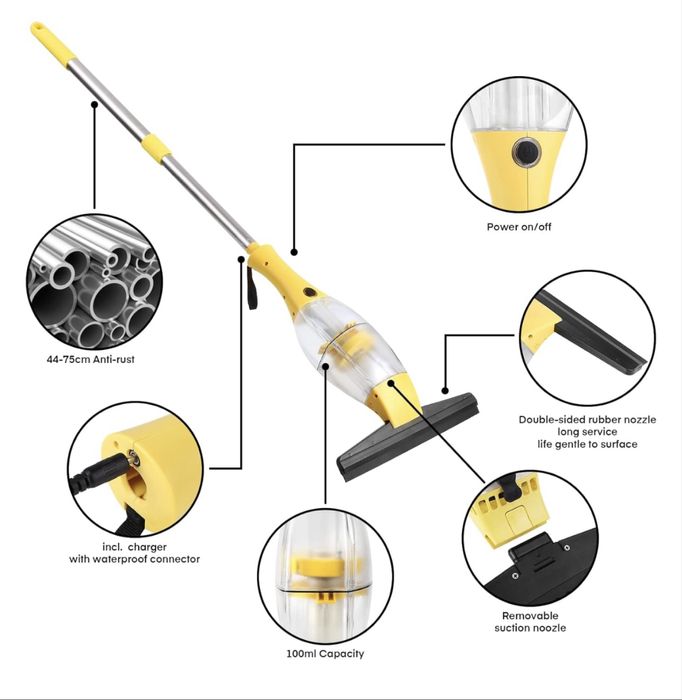 Комплект стъклочистачка с телескопична дръжка