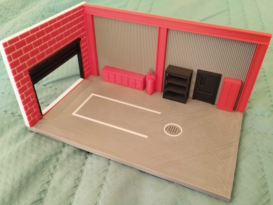 Гараж / диорама за колички 1:64