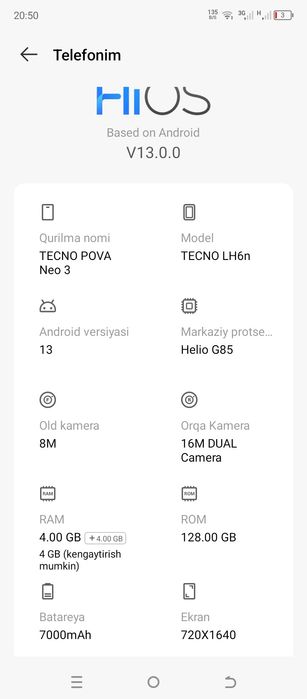 Tecno pova neo 3.(1mln450) Kami bor uzim iphone olganim uchun sotyapma