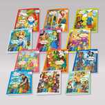 Pachet 12 carti de colorat si povesti + Set carioci 48 buc