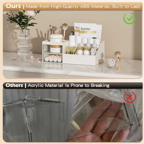 Нов Компактен грим органайзер с 10 секции и 2 чекмеджета за тоалетка