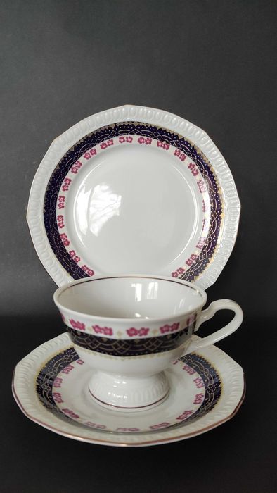 Colditz ГДР един много фин и крехък троен сет за чай/дълго кафе