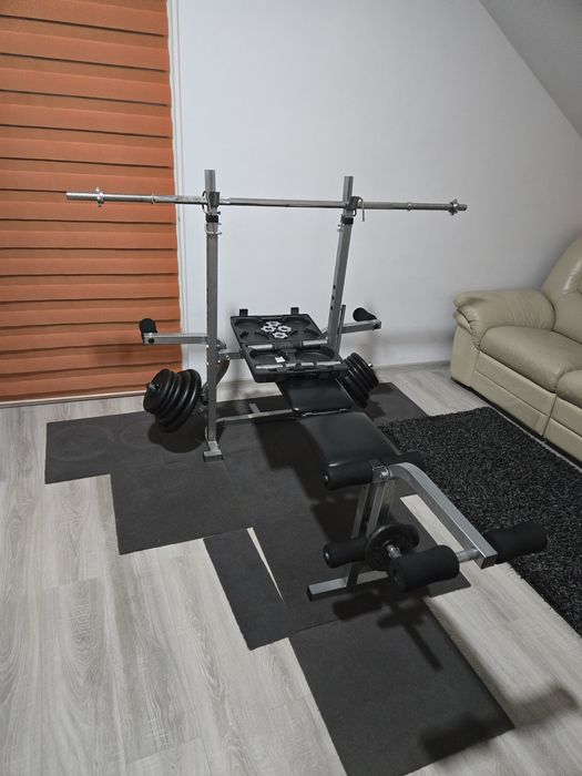 Banca pentru piept , bara + 80 kg greutati