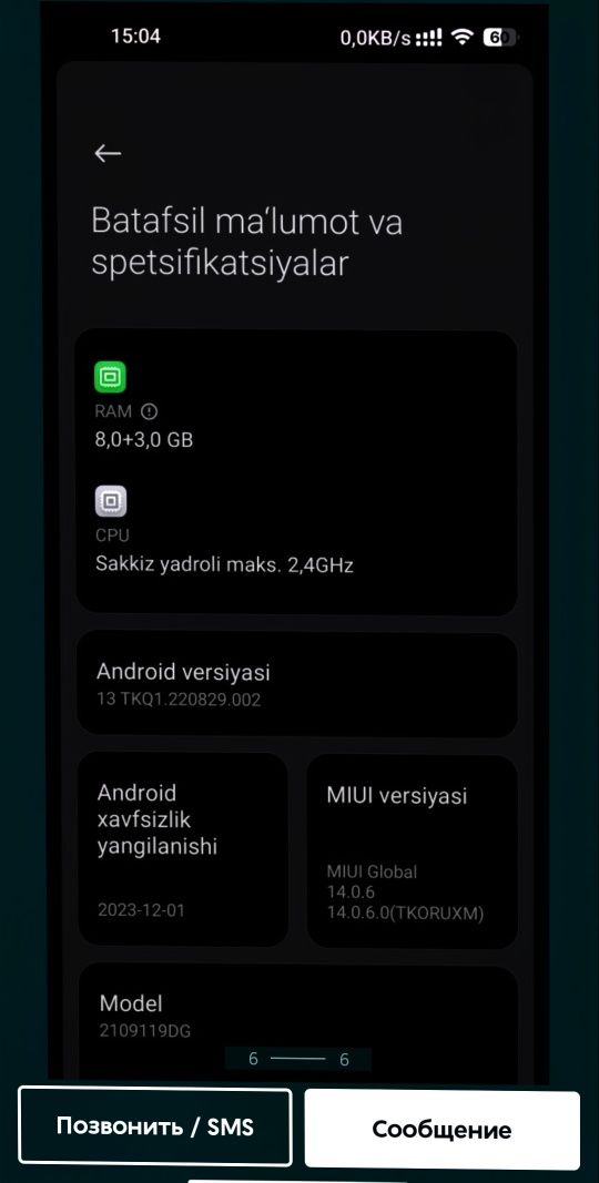 Xiomi 11 lite 5G