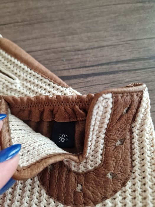 Страхотни ръкавици унисекс , кожени и с плетиво