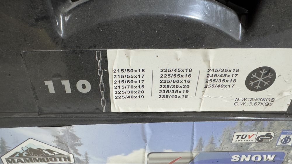 Lant zapada Mammoth marime 130 si 110 Nou