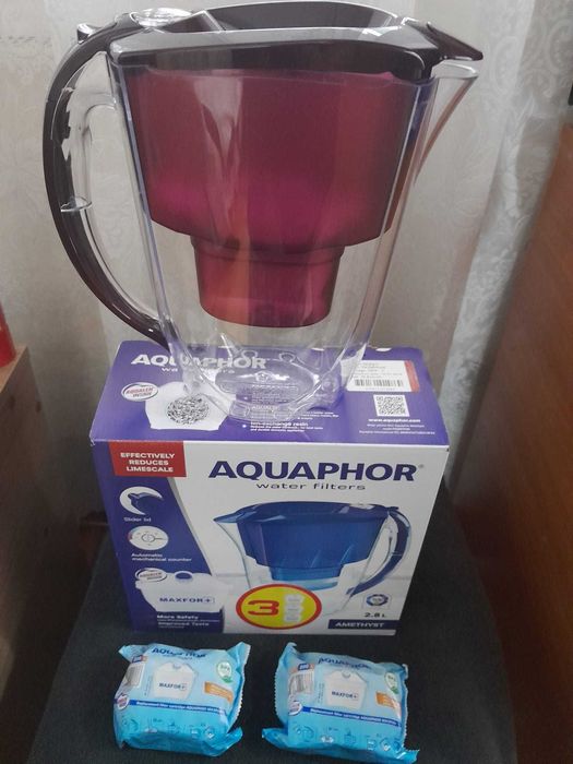 Cană filtrantă Aquaphor AMETHYST 2.8L si 2 filtre de schimb Maxfor+