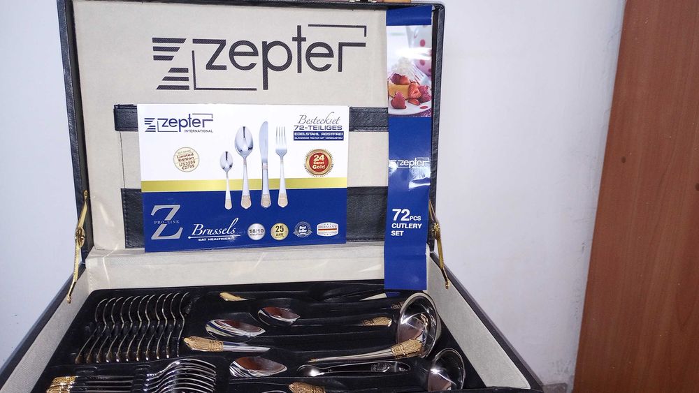 Комплект прибори за храненe Zepter позлатени, неръждаема стомана 72 бр