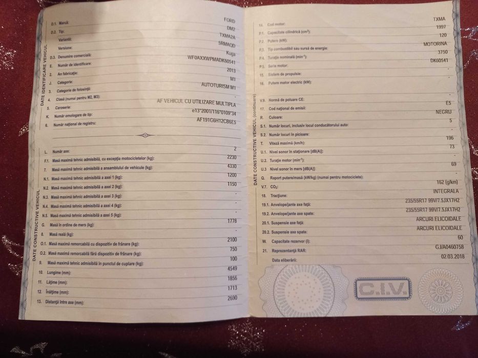 Ford Kuga 2013,masina fără defecte.