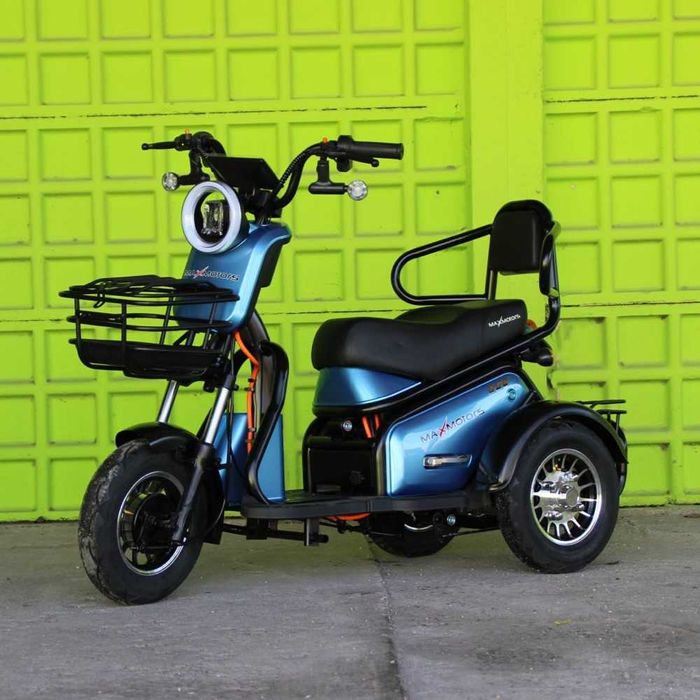 Двуместна електрическа триколка Pudding 1800W-48V-20Ah-BLUE