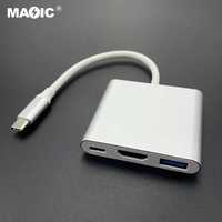 Високоскоростен 4К USB - C hub за macbook apple и други компютри HDMI