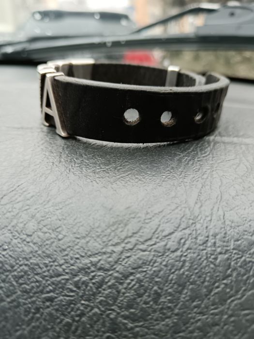 Гривна Emporio Armani кожа, сребро