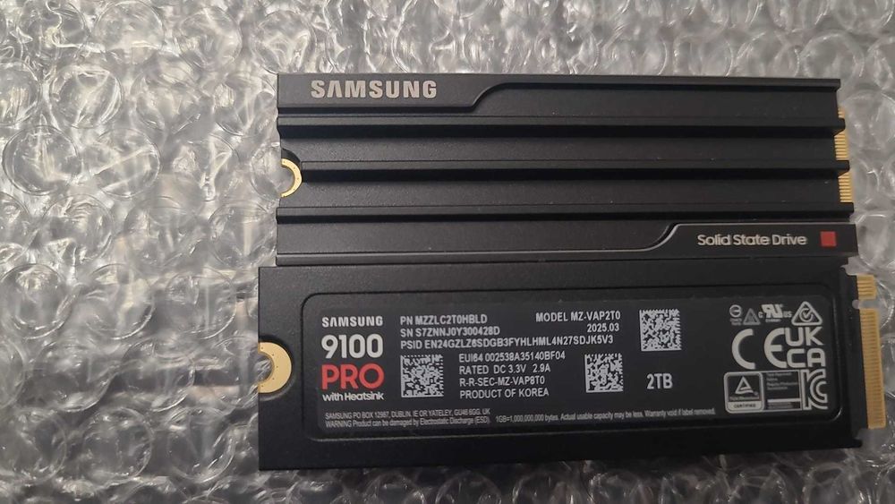 Solid State Drive (SSD) Samsung 9100 PRO 2TB, PCIe Gen 5.0, Heatsink