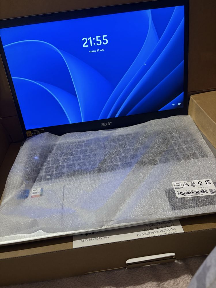 Чисто нов лаптоп Acer Aspire 3 i7 /MX550/ SSD / Windows + Гаранция/