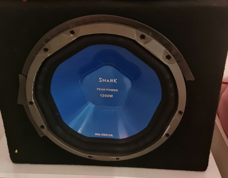 Subwoofer auto shark 1200w peak 600w rms
