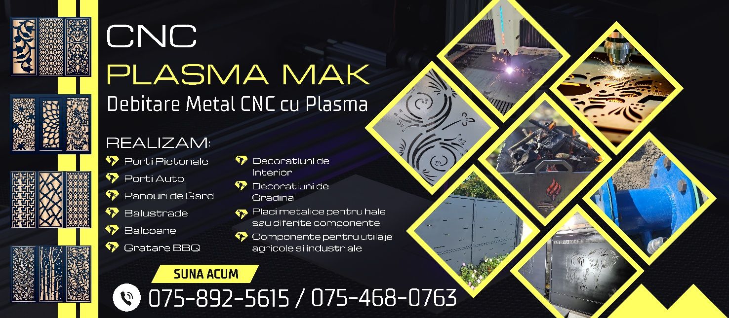 Porti si garduri din tabla decupata, Debitari metale CNC Plasma
