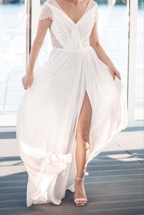 Rochie de mireasă unicat 2025 cu dantelă Chantilly