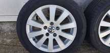 Vând jante aliaj originale vw Passat , 5x112 ,16 " cu anvelope de vara