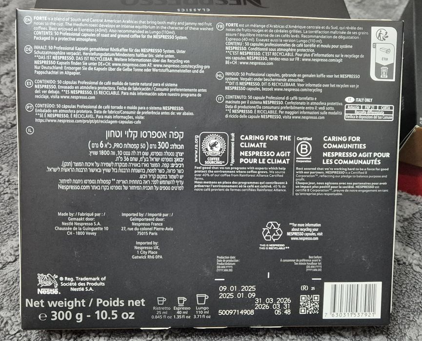 Nespresso capsule plate set de 6