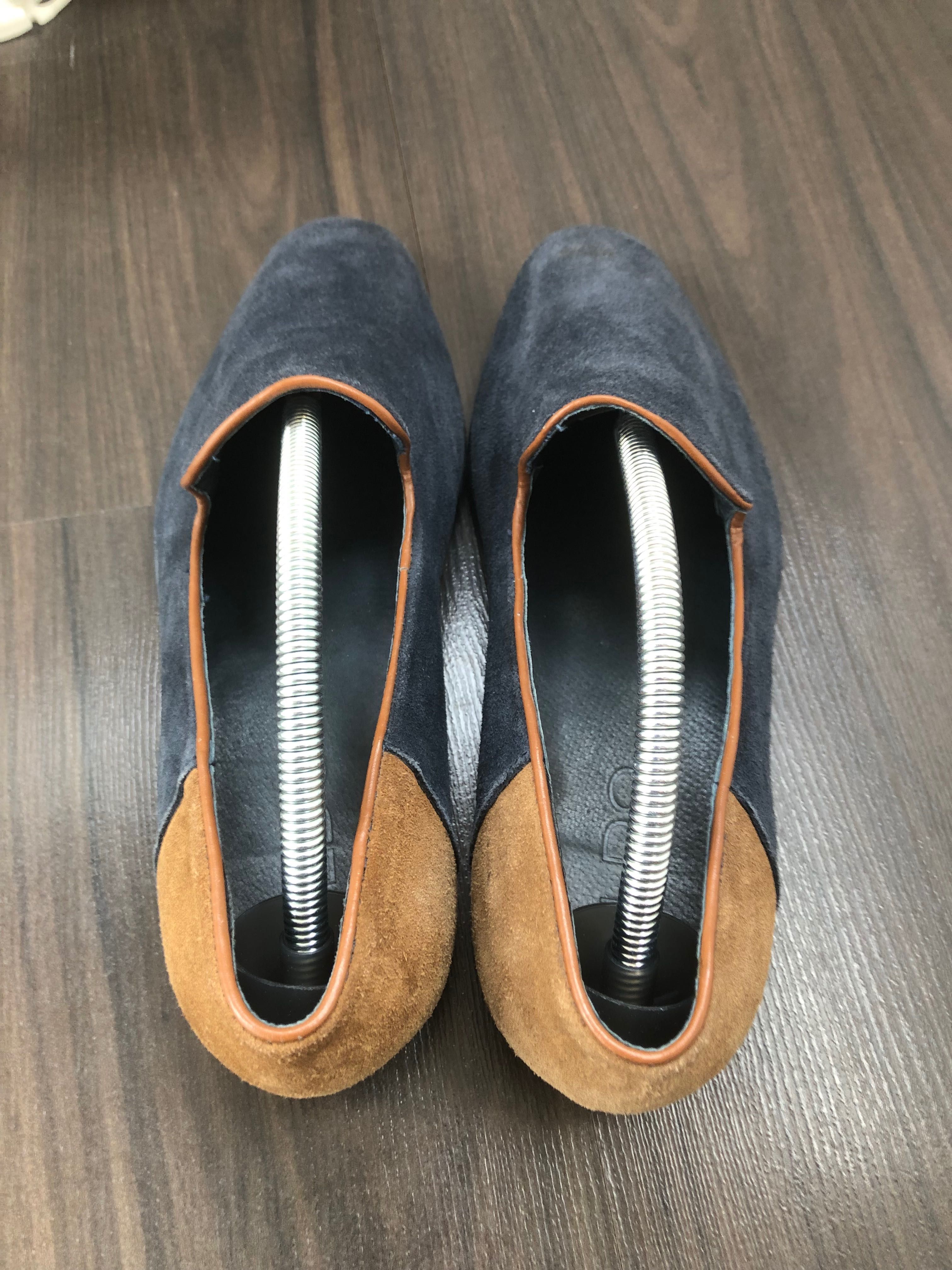 Pantofi barbati piele suede, Aldo , bleumarin cu maro