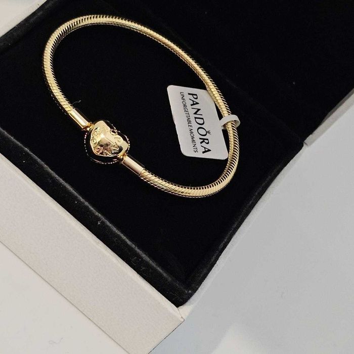 Brățară Pandora cu cristale - Aur, in cutie