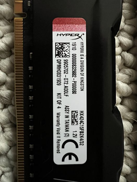 Kit RAM 4 x 8GB DDR4 32GB quad channel (Kit of 4) HyperX Fury