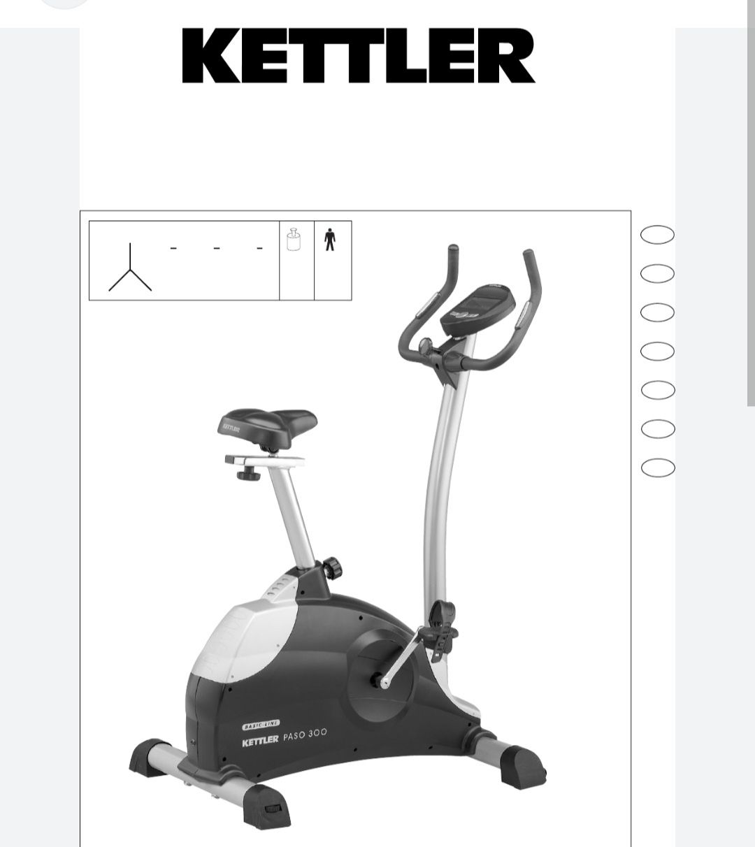 Bicicletă fitness electromagnetica ergometrică Kettler Paso 300