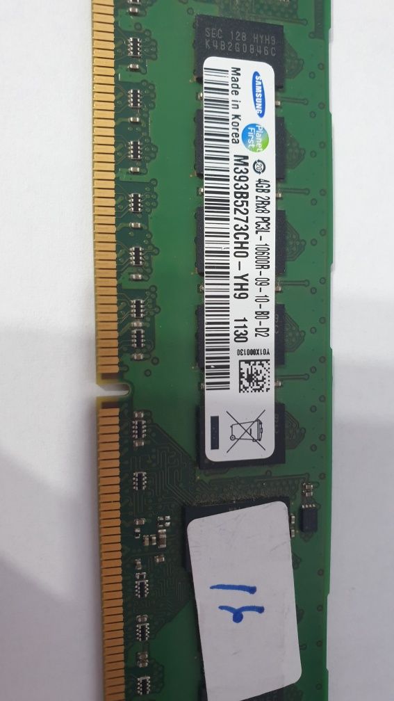Memorie ddr3 SAMSUNG 4GB PC3L-10600R DDR3-1333 REGISTERED ECC 2RX8 CL9