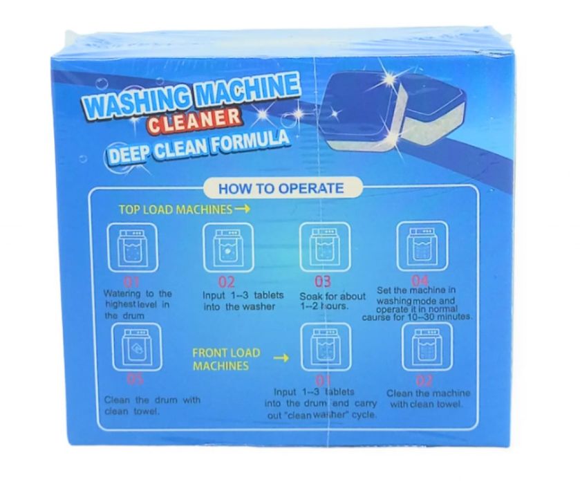 Антибактериални таблетки за почистване на пералня 12 броя