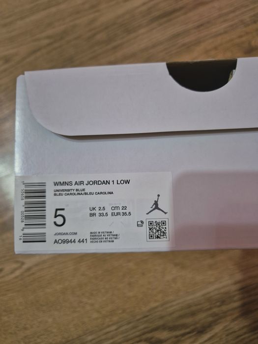 Air Jordan 1 Low University Blue 35.5