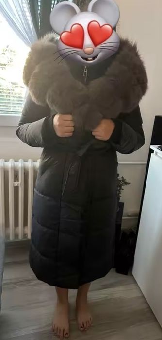 Geaca cu guler natural de vulpe