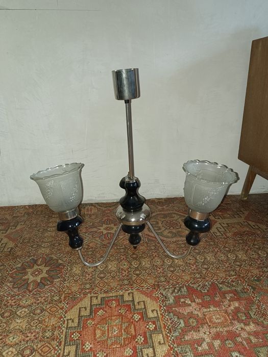 Люстра 60 см трёхрожковая СССР хромированная 60 см