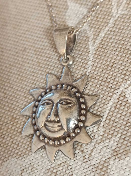 Colier cu soare din argint 925 ( lanț și pandant )