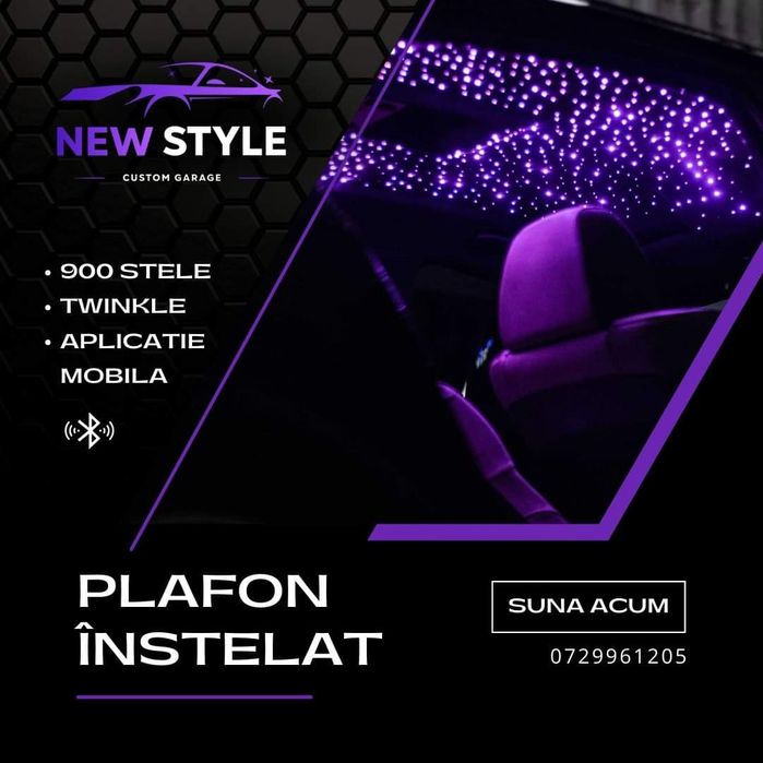 Plafon înstelat tip Rolls Royce /Lumini ambientale /Retapitare plafon