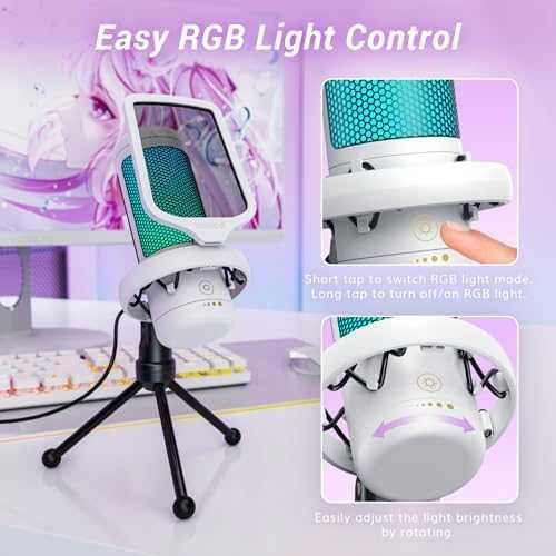 Нов Геймърски USB Микрофон TONOR TC310 с Регулируемо RGB Осветление