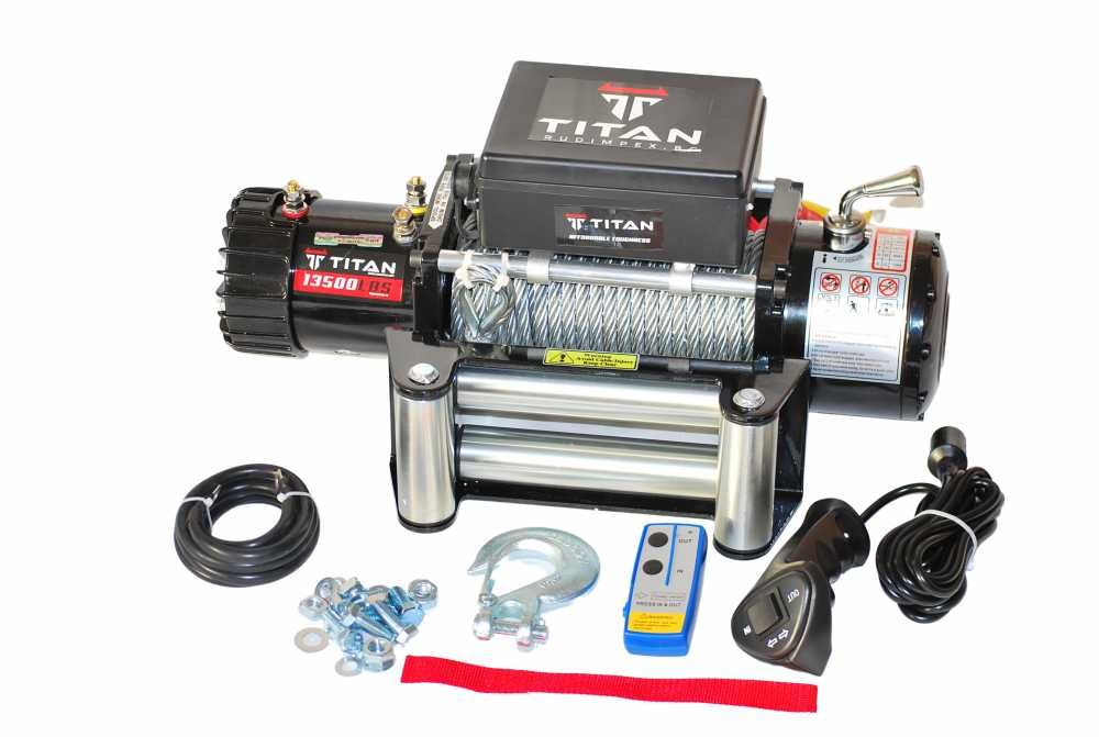 Лебедка 13500 либри, 24V ,  електрическа за джип и пътна помощ, Titan