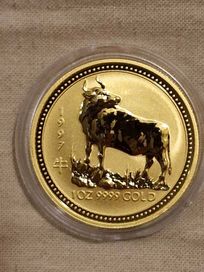 Златна монета 1 унция чисто злато Лунар 1997 БИК